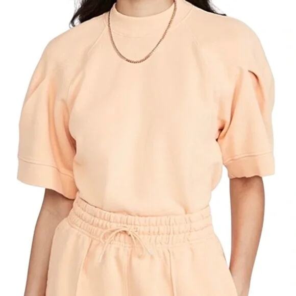 AGOLDE Sweater Womens Extra Small NWT The Round Shoulder Sweatshirt Sherbert - Picture 1 of 9